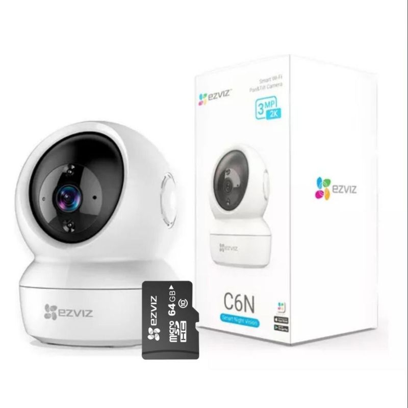 EZVIZ - Cámara De Seguridad Ezviz Wifi 3mp + Memoria Sd 64gb