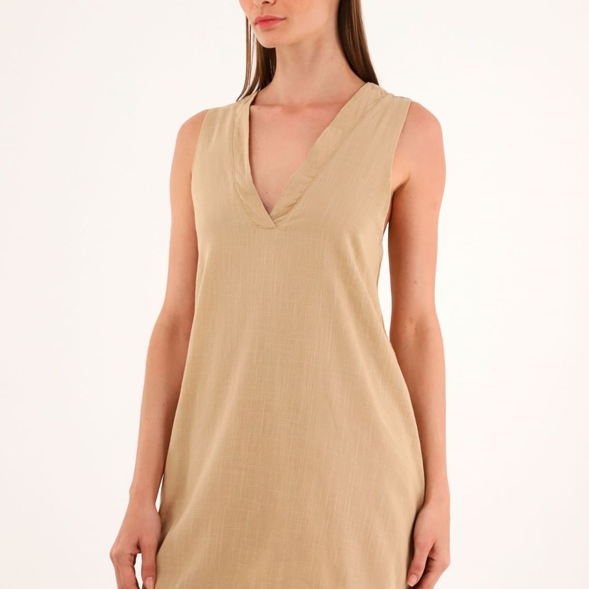 TENNIS - Vestido crudo corto silueta tipo A para mujer