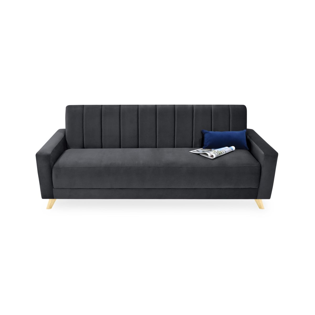VENECIA - Sofa Cama Reclinable Dominic Gris 206x90x80 Tela