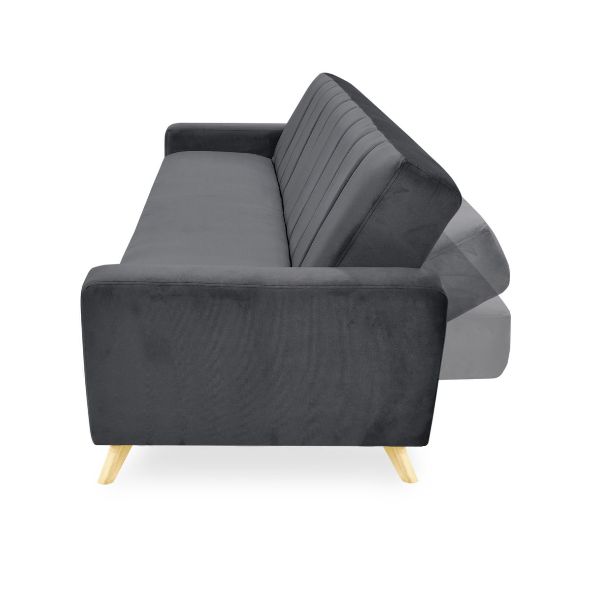 VENECIA - Sofa Cama Reclinable Dominic Gris 206x90x80 Tela