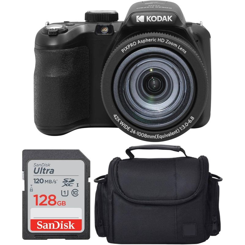 KODAK - Cámara Kodak PIXPRO AZ425 + Funda + Tarjeta 128GB