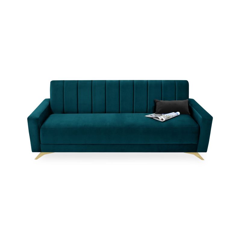 VENECIA - Sofa Cama Dominic Petroleo 206x90x80 Tela Pet Friendly