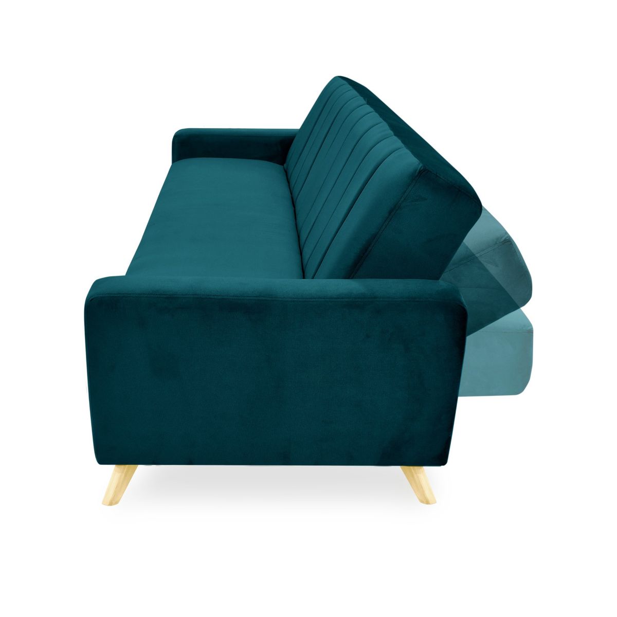 VENECIA - Sofa Cama Dominic Reclinable 206x90x80 Tela Petroleo