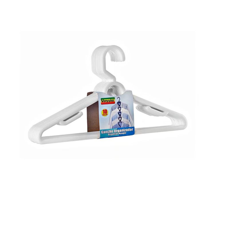 VANYPLAS - Gancho Para Ropa Vanyplas Plástico X 10 Blanco
