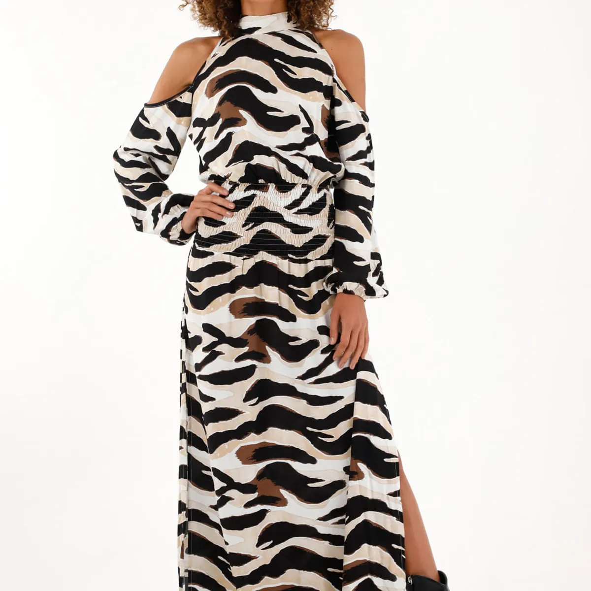 TENNIS - Vestido largo con estampado animal print para mujer