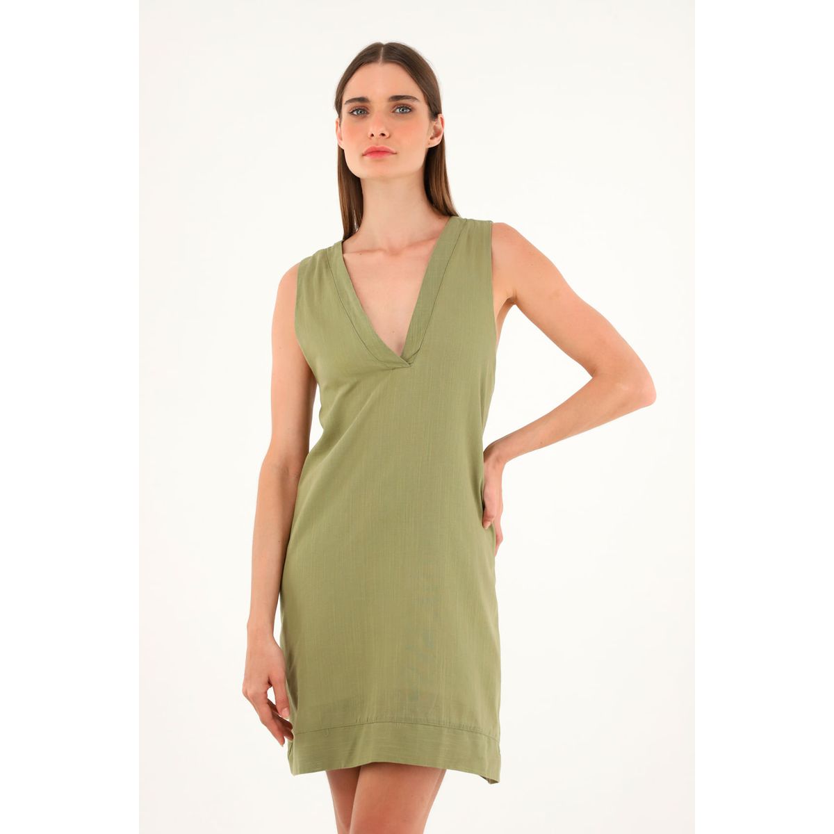 TENNIS - Vestido verde corto silueta tipo A para mujer