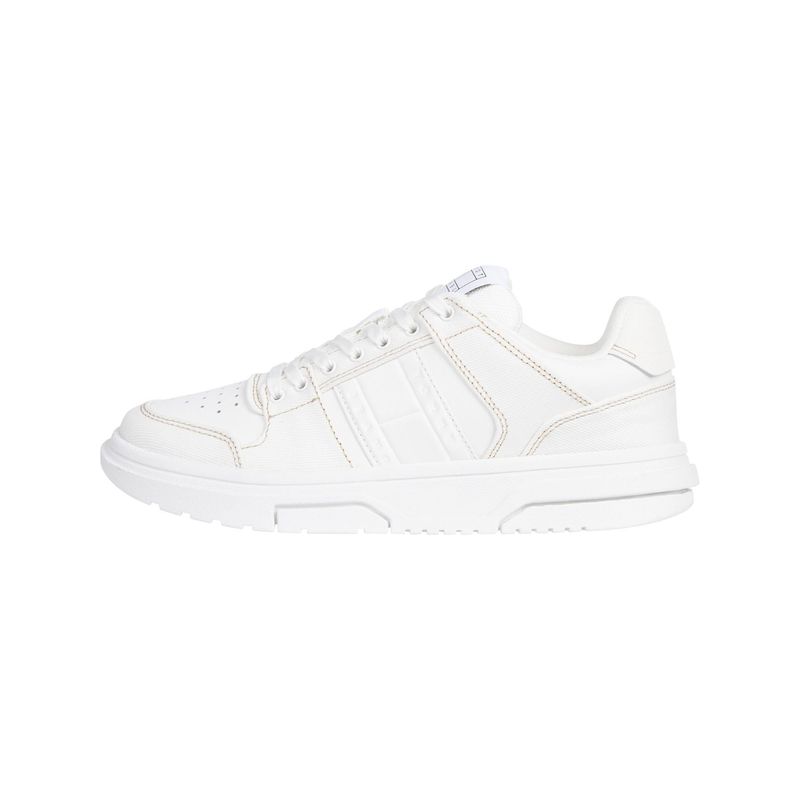 TOMMY HILFIGER - Tenis blanco The Brooklyn con texturas mixtas Tommy Hilfiger