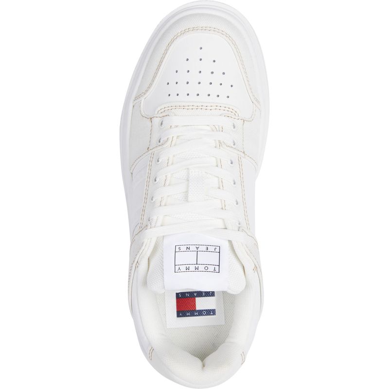 TOMMY HILFIGER - Tenis blanco The Brooklyn con texturas mixtas Tommy Hilfiger