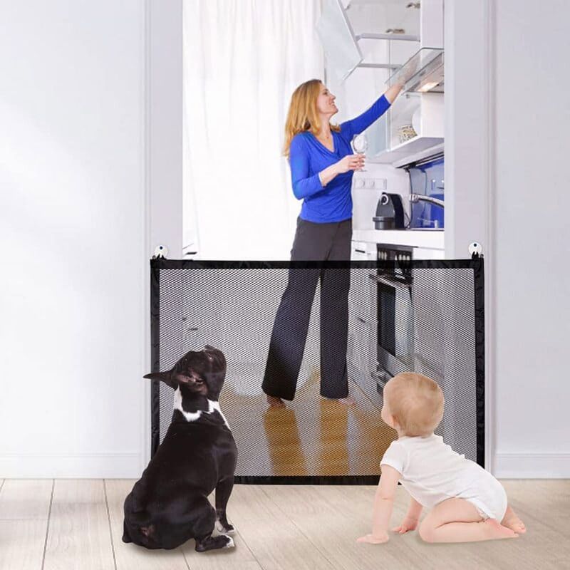 DANKI - Malla Seguridad Grande Plegable Reja Mascota Bebes Gancho