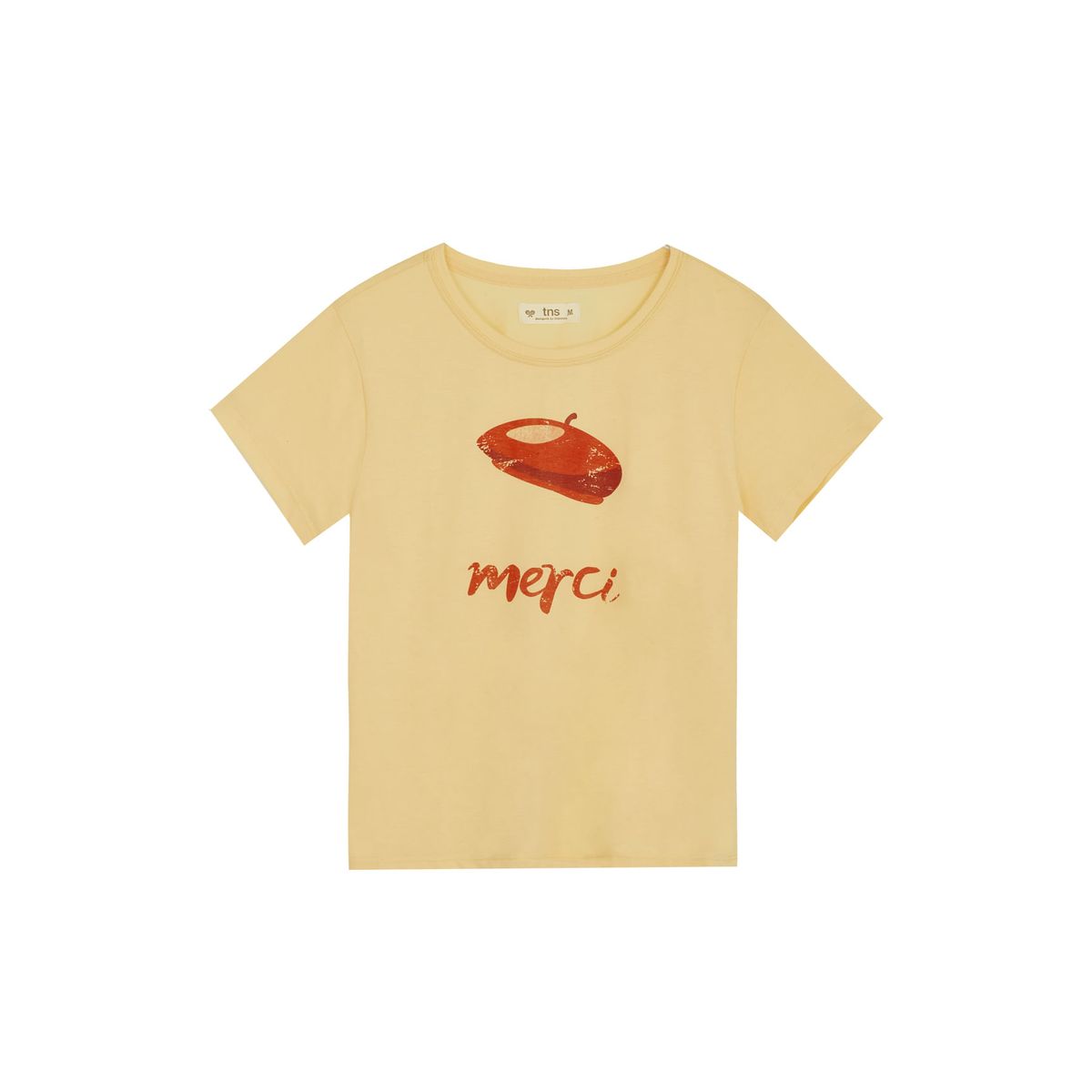 TENNIS - Camiseta amarilla manga corta para mujer