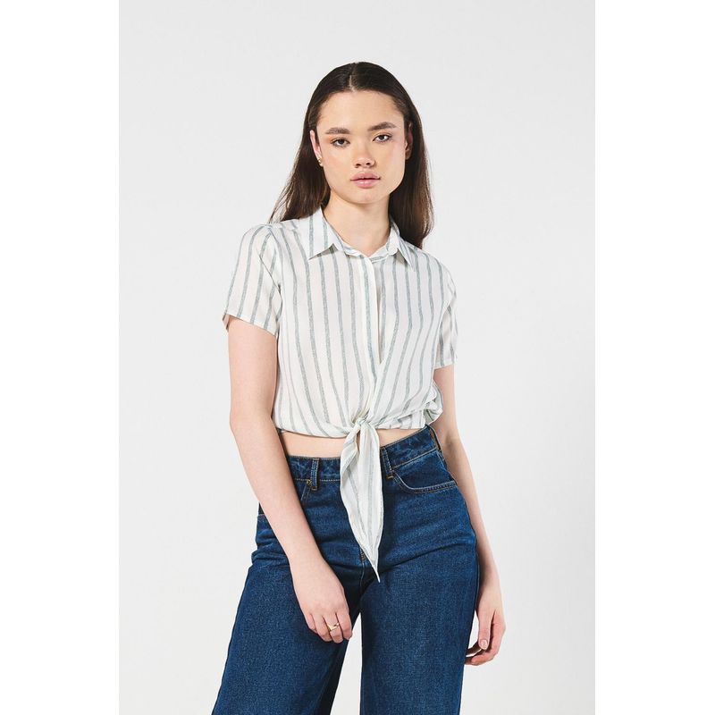 KOAJ - KOAJ BLUSA ESTAMPADA CON NUDO EN EL FRENTE. MUJER
