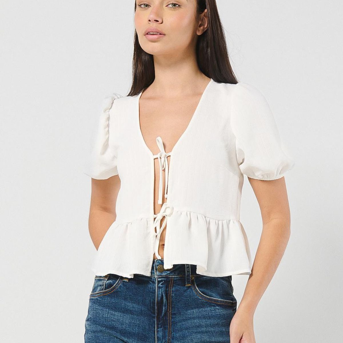 KOAJ - KOAJ Blusa manga sisa crema clara con estampados animal pri Mujer