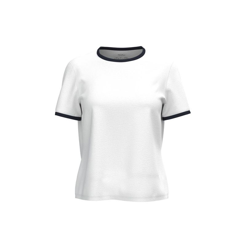KOAJ - KOAJ Camiseta unicolor en algodÃ³n manga corta con contraste MUJER