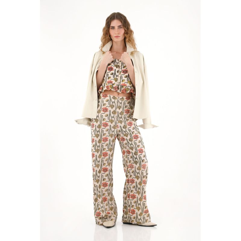 TENNIS - Pantalón Recto con estampado en relieve para mujer