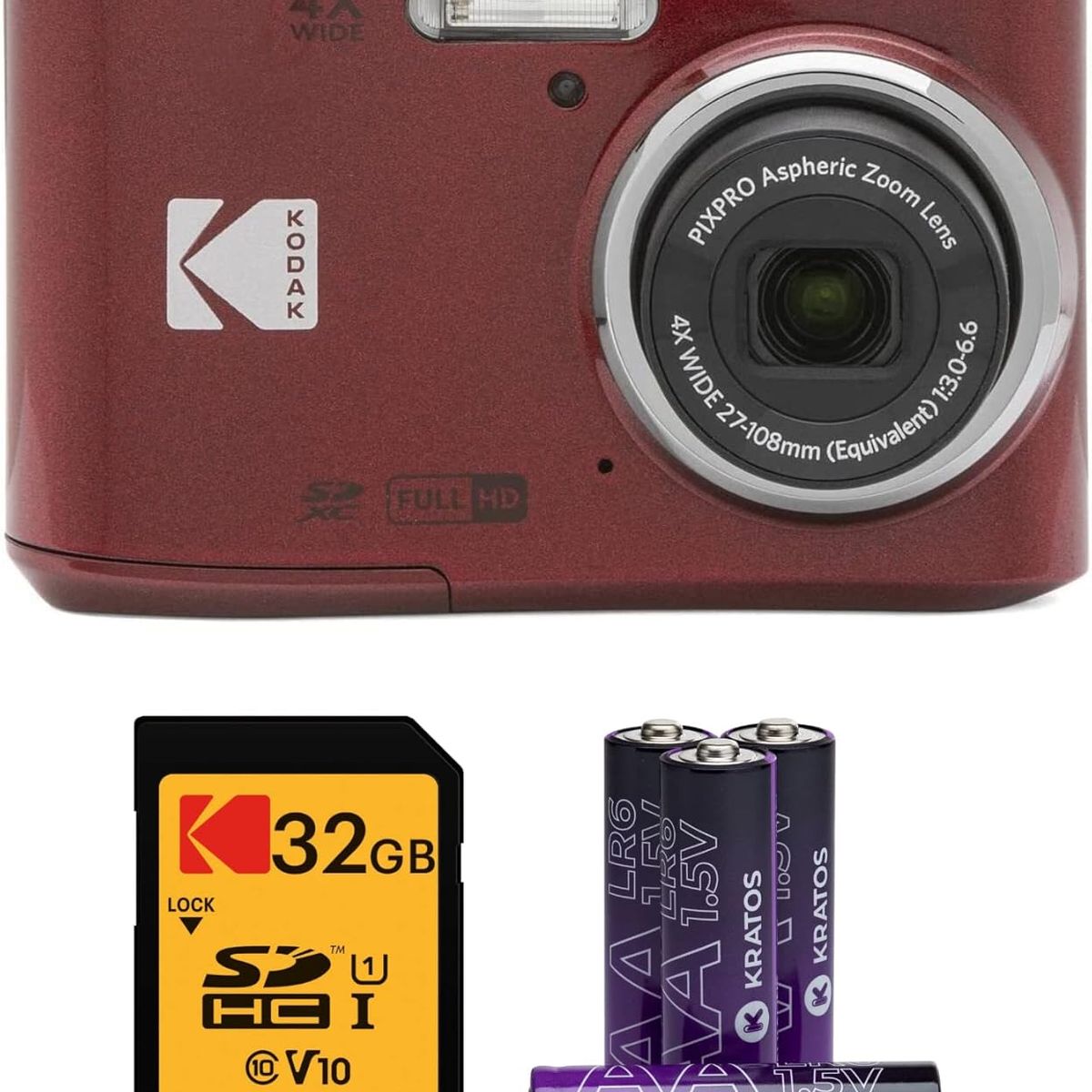 KODAK - Cámara Kodak PIXPRO FZ45 + Tarjeta 32GB + Baterías AA