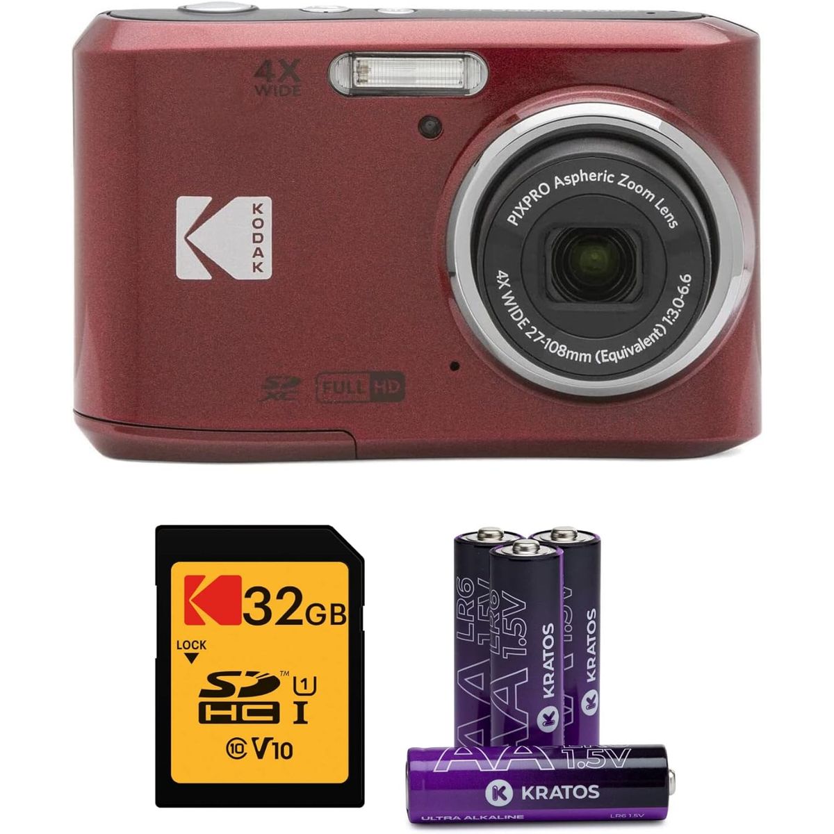 KODAK - Cámara Kodak PIXPRO FZ45 + Tarjeta 32GB + Baterías AA