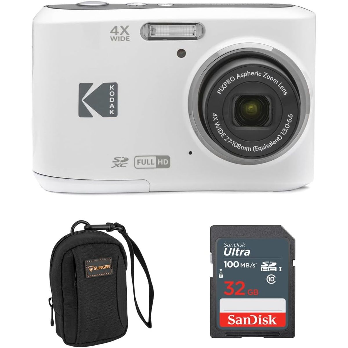 KODAK - Cámara Digital Kodak PIXPRO FZ45 16MP Full HD + 32GB y bolso