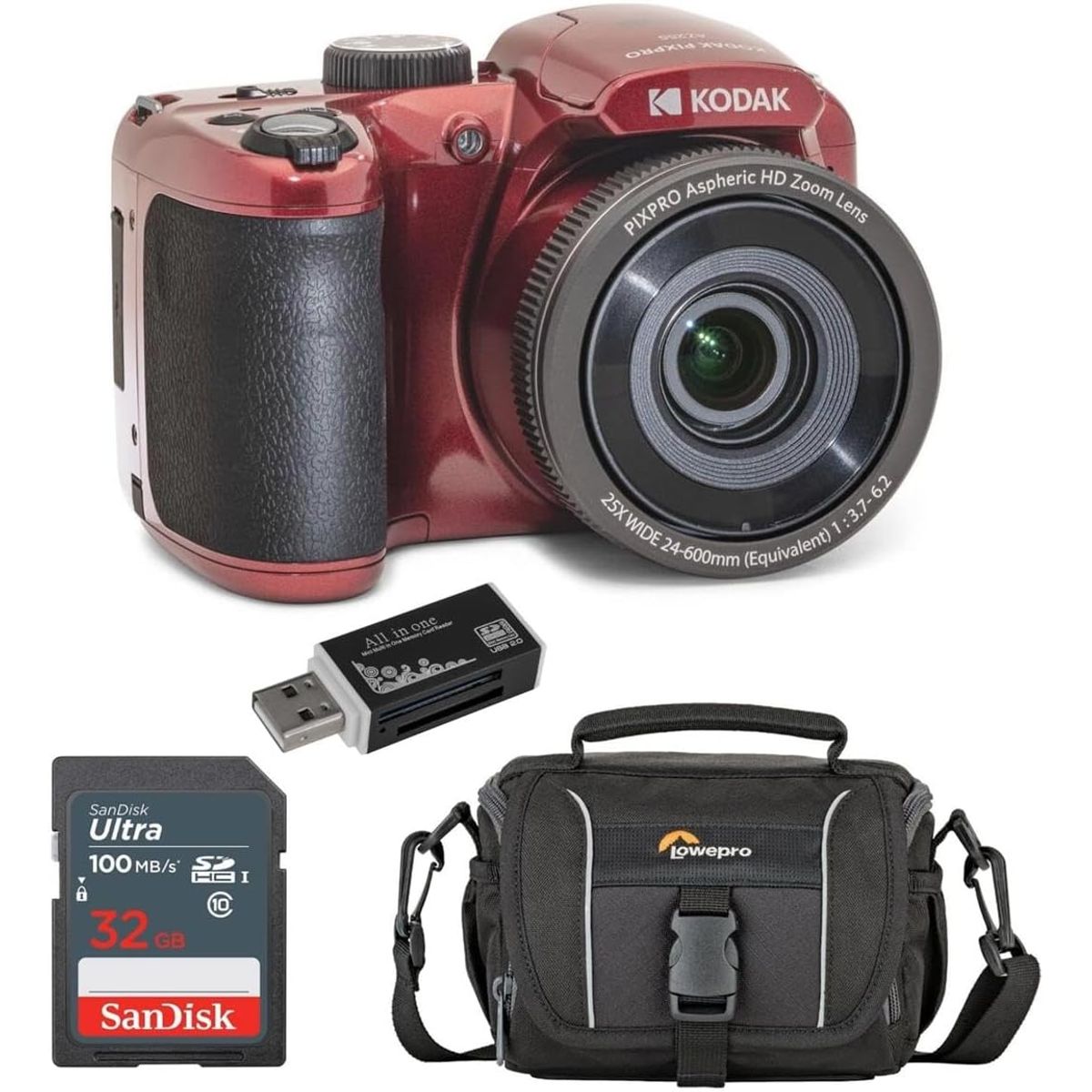 KODAK - Cámara Digital KODAK PIXPRO AZ255-RD 16MP 25X Zoom 1080P