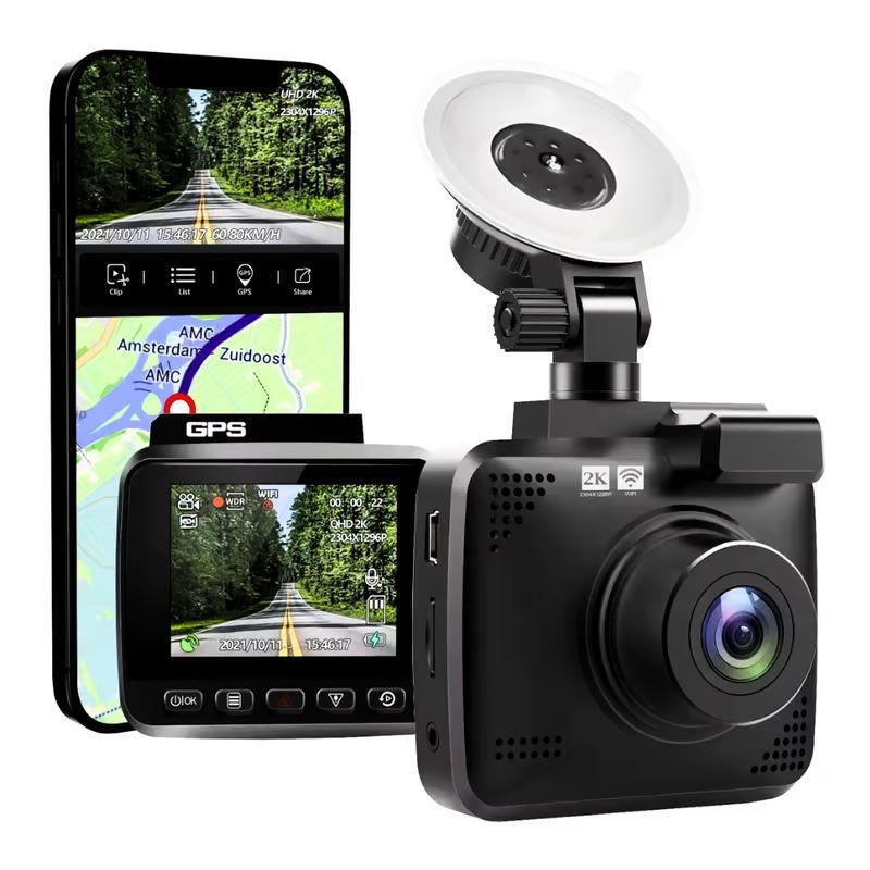 AMERICAN GENERICS - Camara Para Carro Con Gps Wifi Sensor 247 2k Pantalla Lcd