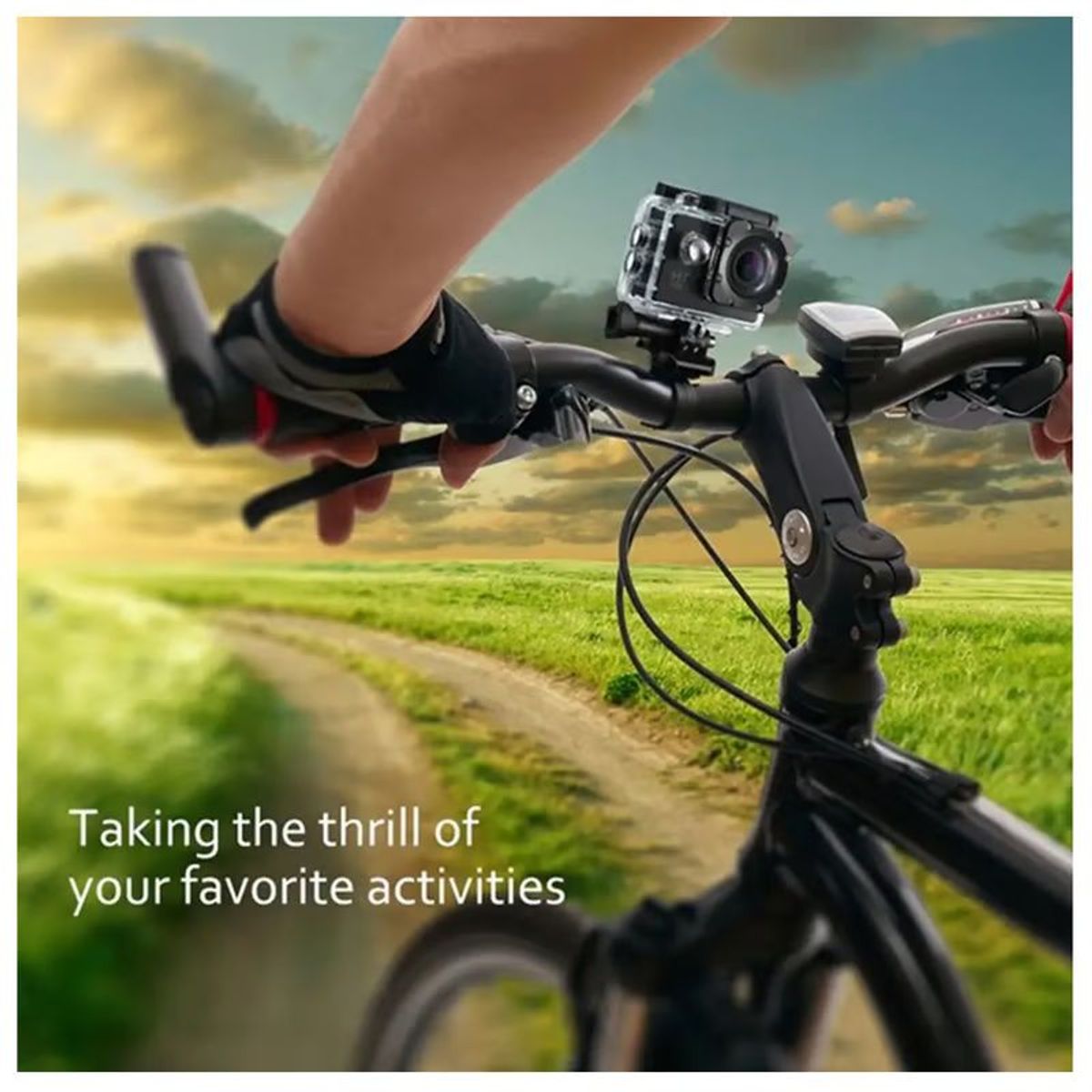 AMERICAN GENERICS - Cámara Moto HD Wifi Bicicleta Deportiva 1080P Aprueba De Agua 30 mts