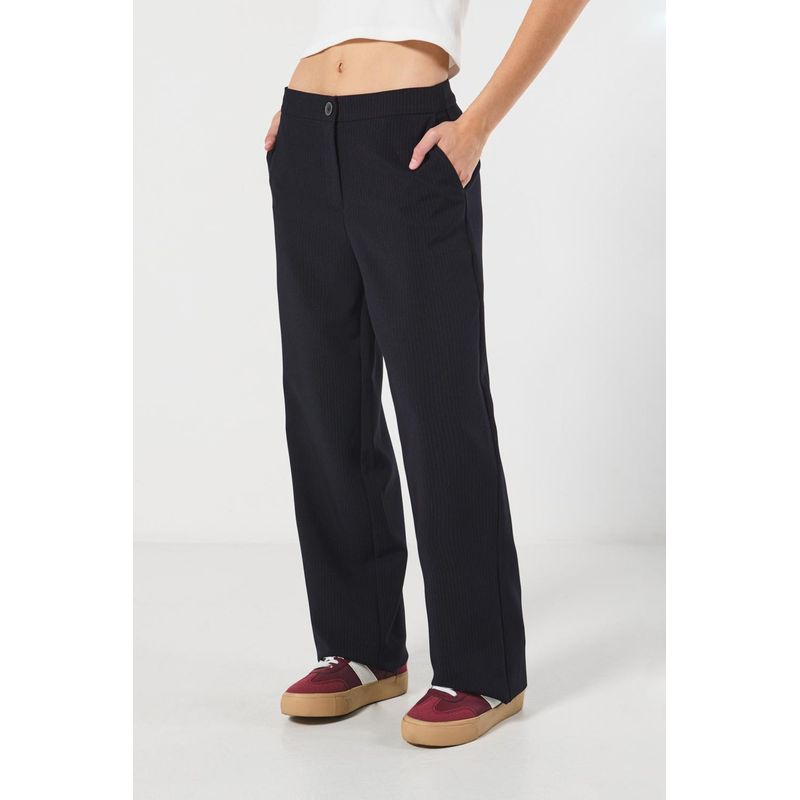 KOAJ - KOAJ Pantalón azul intenso con tiro alto y bota recta MUJER