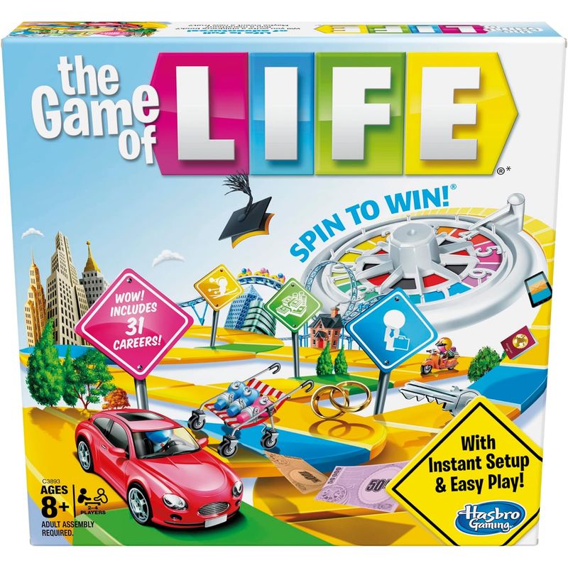 HASBRO GAMING - Juego de Vida de Hasbro Gaming, 31 carreras, 2-4 jugadores