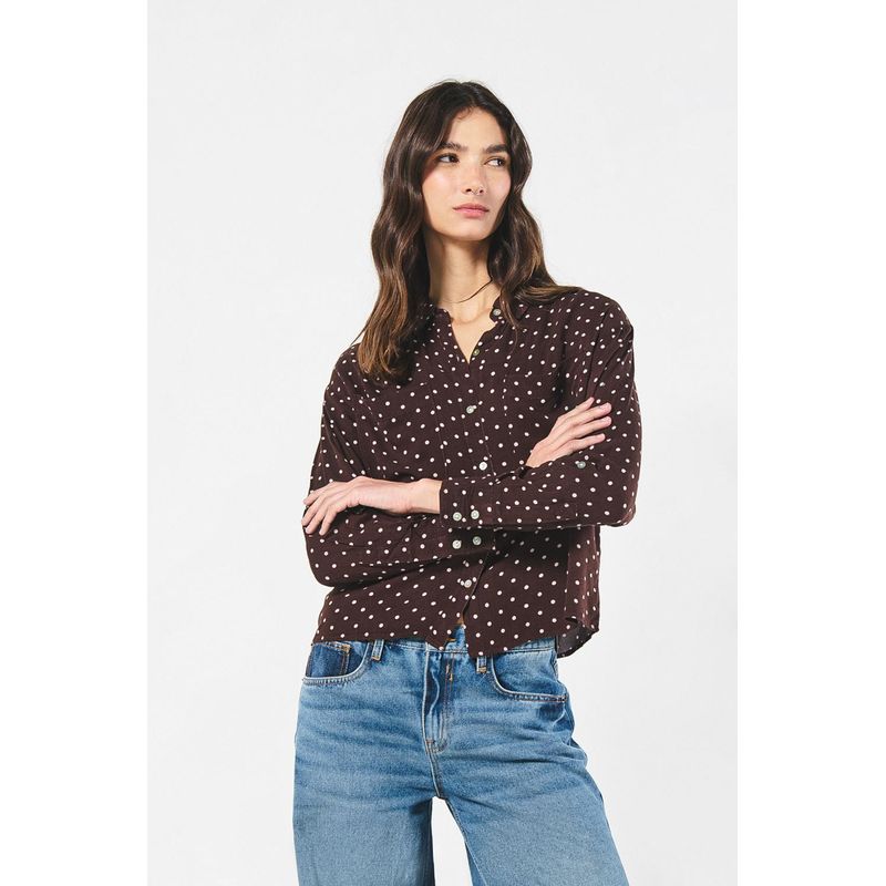 KOAJ - KOAJ BLUSA CUELLO CAMISERO MANGA LARGA CON CHARRETERA MUJER