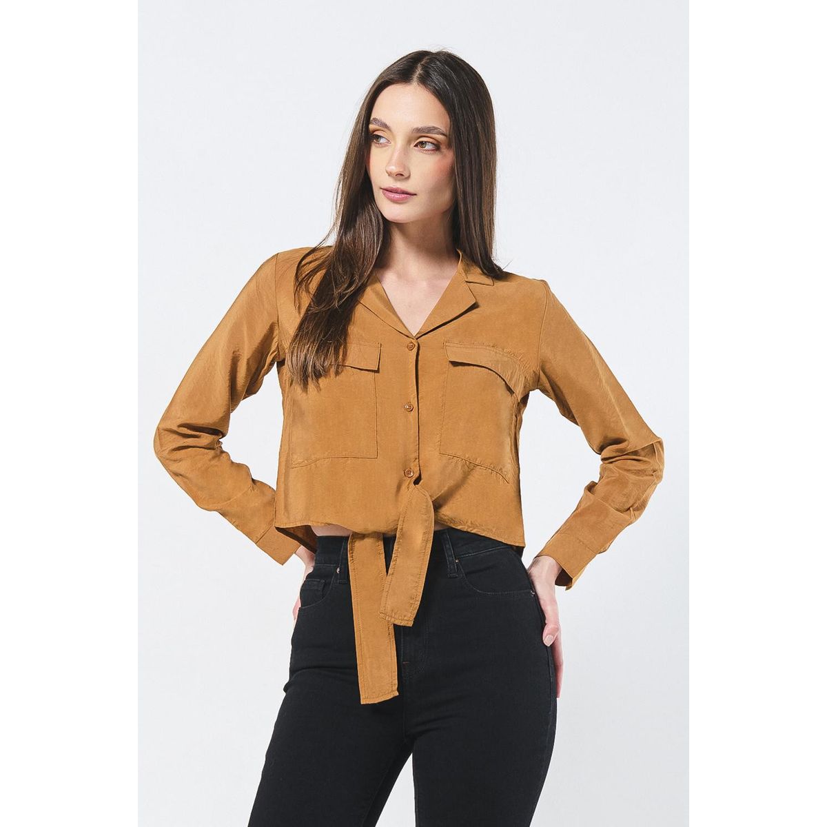 KOAJ - KOAJ CUELLO CAMISERO CROP Mujer