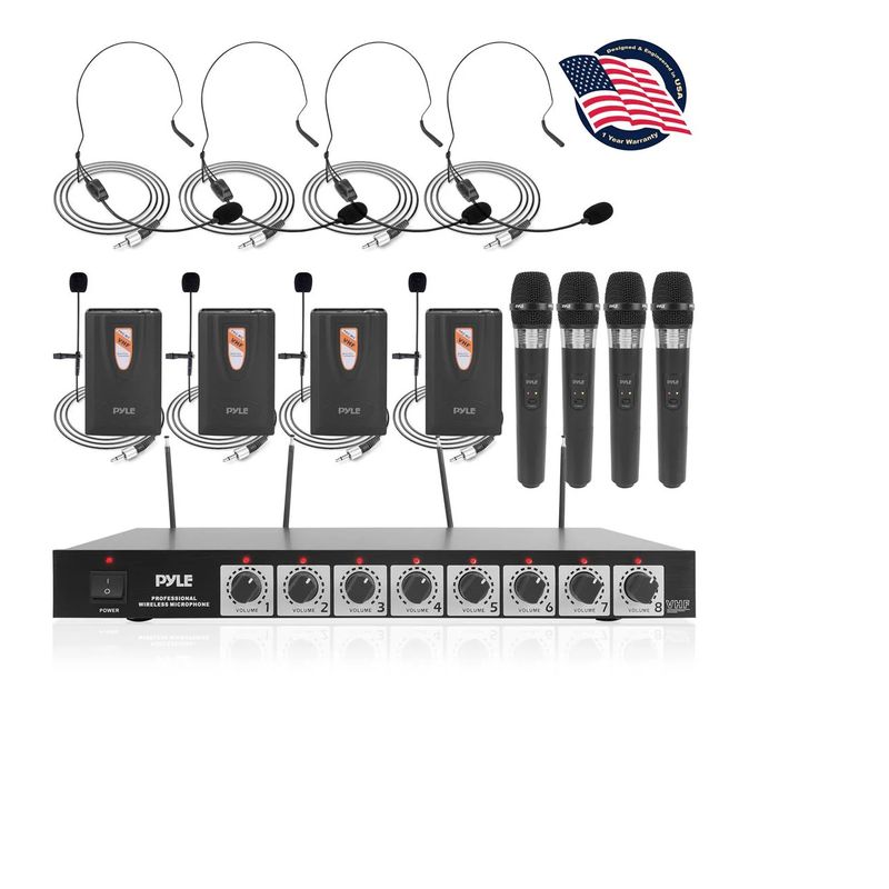 PYLE - Sistema de micrófono inalámbrico negro PYLE-PRO PDWM8700