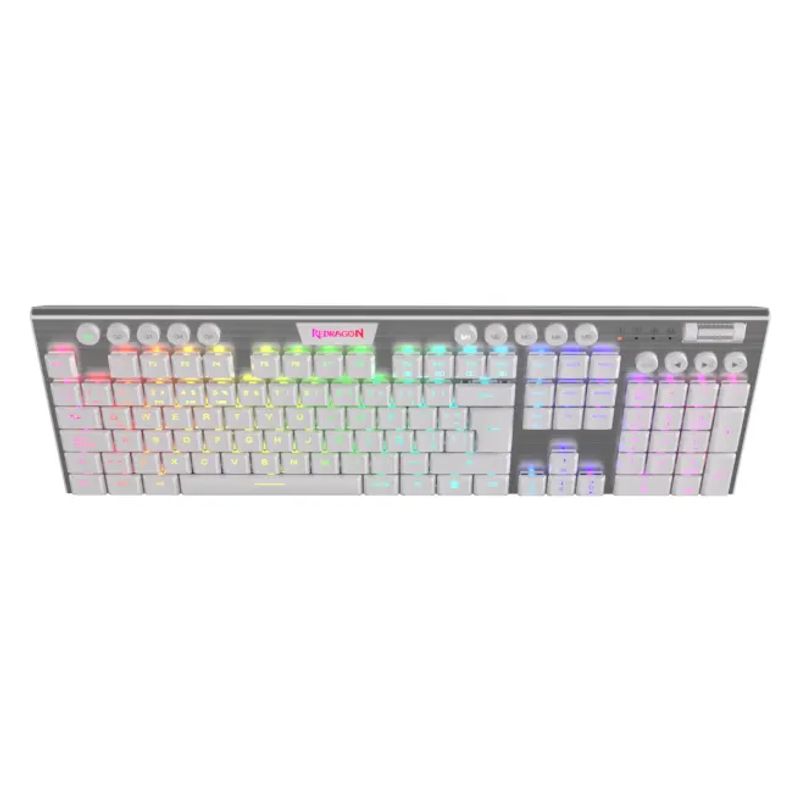 REDRAGON - Teclado Gamer Wired Redragon Horus K619-RGB  Blanco Rgb