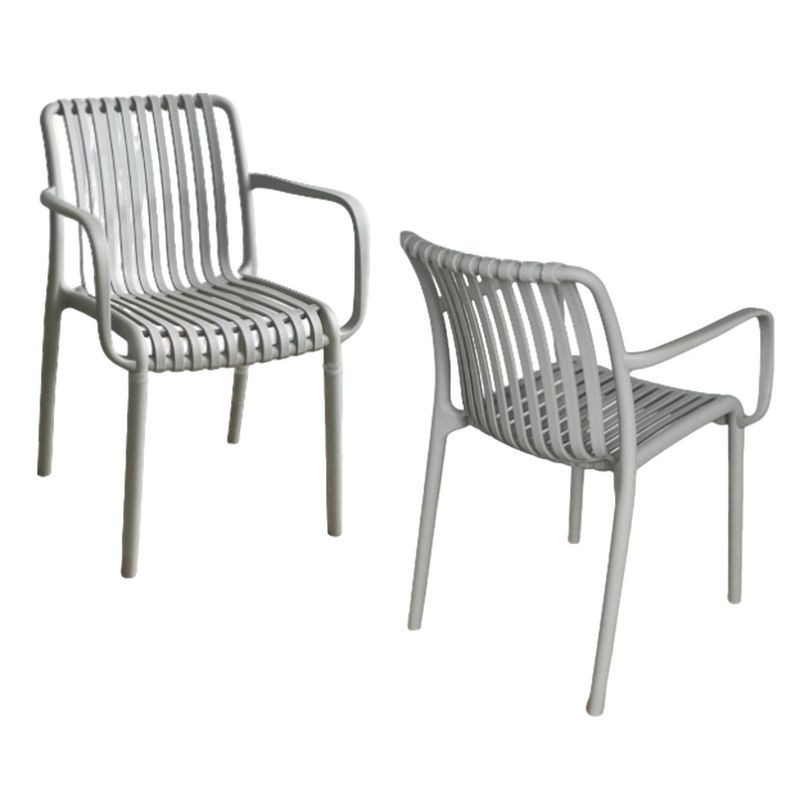 GENERICO - Silla PP Bistro con Brazos Base Gris