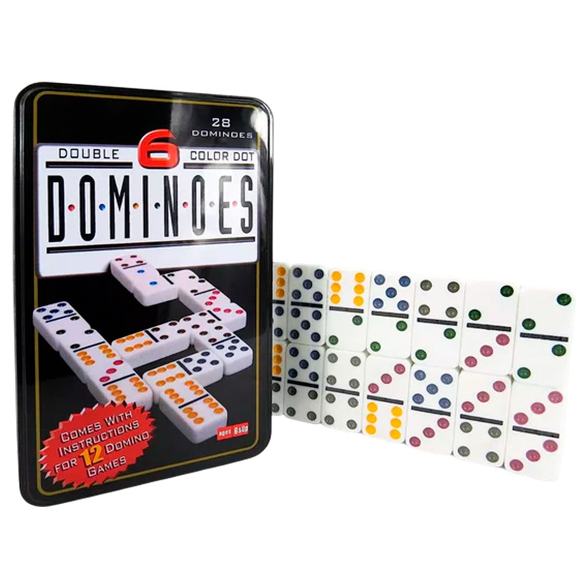 GENERICO - Domino De 28 Fichas Juego De Mesa Con Doble 6 De Colores