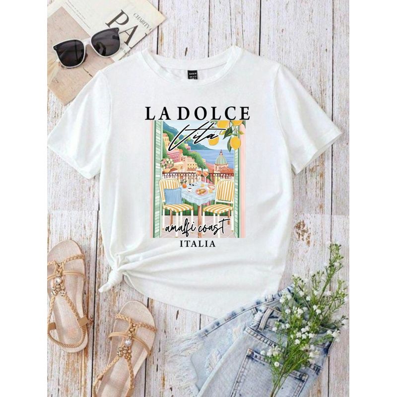 ISMI - Camiseta Mujer Manga Corta Poli Algodón Ismi