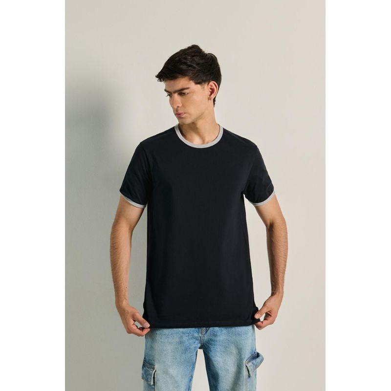 KOAJ - KOAJ Camiseta en algodÃ³n unicolor con contrastes y manga co HOMBRE