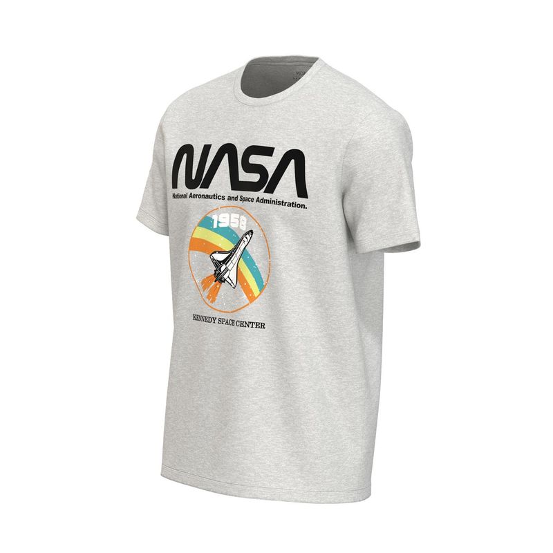 KOAJ - KOAJ Camiseta unicolor con diseÃ±o de NASA y cuello redondo HOMBRE