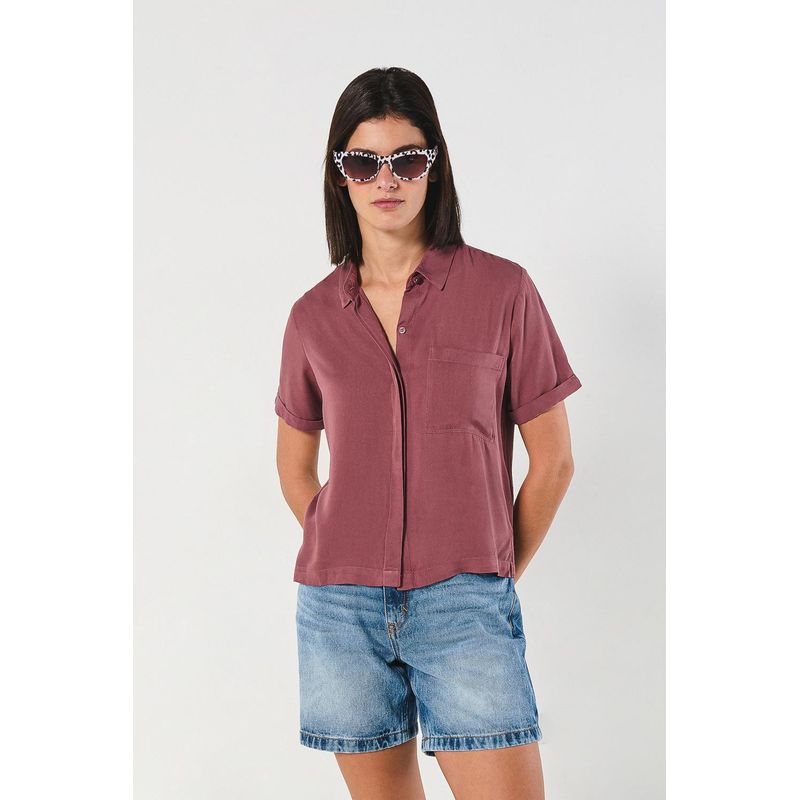 KOAJ - KOAJ BLUSA CAMISERA MANGA CORTA  CON BOLSILLO MUJER