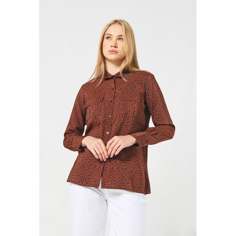 KOAJ - KOAJ BLUSA CUELLO CAMISERO MANGA LARGA  Y  BOLSILLOS MUJER