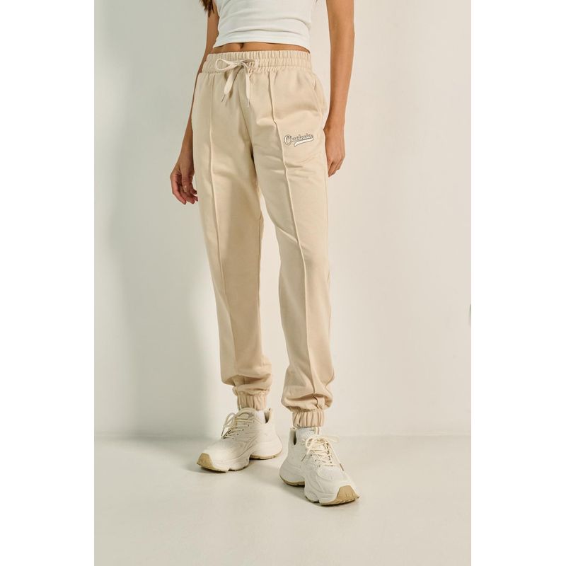 KOAJ - KOAJ Pantalón jogger kaki con estampado college deportivo MUJER