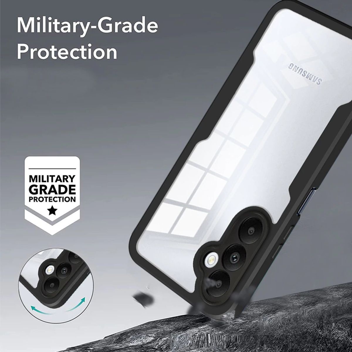 GENERICO - Estuche Protector Case Funda 2 En 1 Full 360 Para Samsung A55 Negro