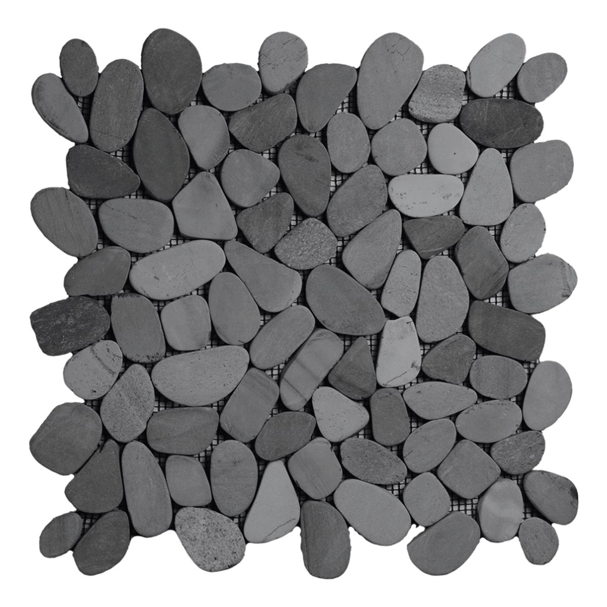 GENERICO - Piedra Negra Plana Decorativa De Río X5 Kg  Ideal Jardines