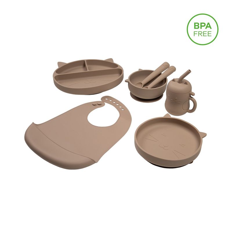 CARESTINO - Set de Alimentación de Silicona Carestino Gatito Greige