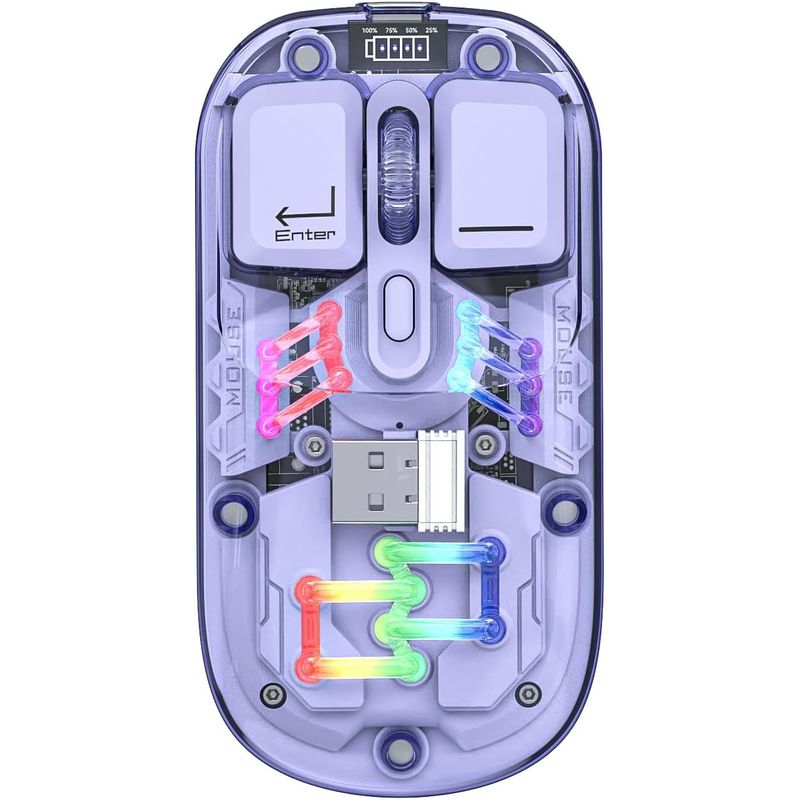 GENERICO - Mouse Dual Inalámbrico Bluetooth WB112 - Morado