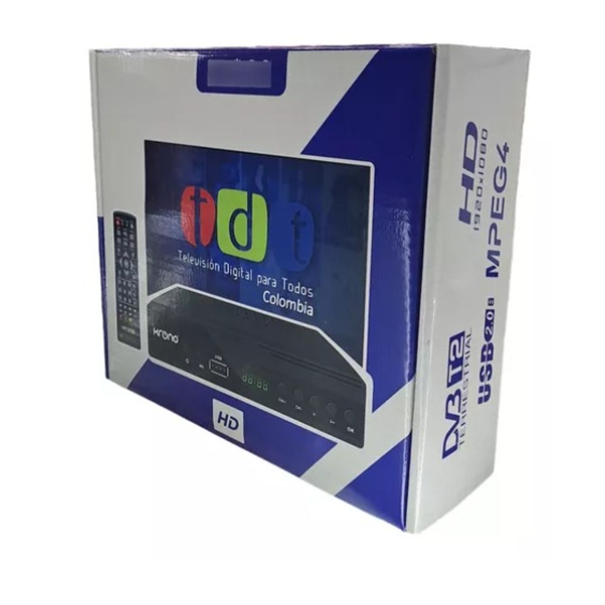 KRONO - Decodificador Tdt Krono Kr-360 Tv Gratuita Nacional Con Accesorios
