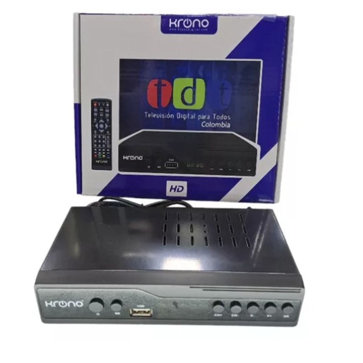 KRONO - Decodificador Tdt Krono Kr-360 Tv Gratuita Nacional Con Accesorios