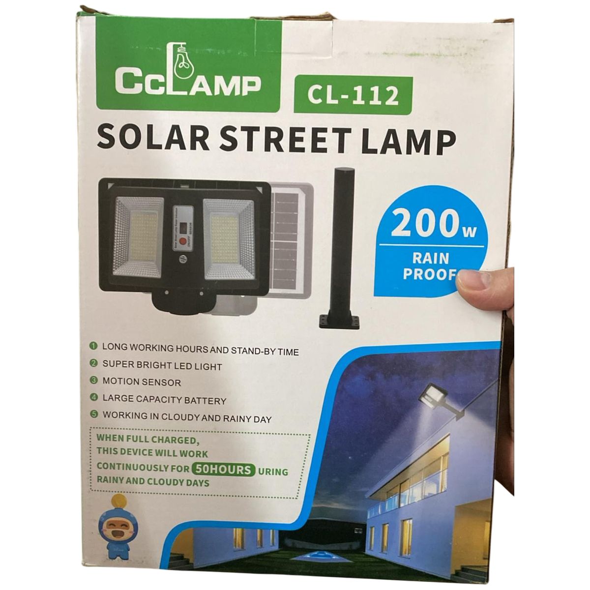GENERICO - Lampara Panel Solar 50 Hrs Exteriores Led Sensor 200 W
