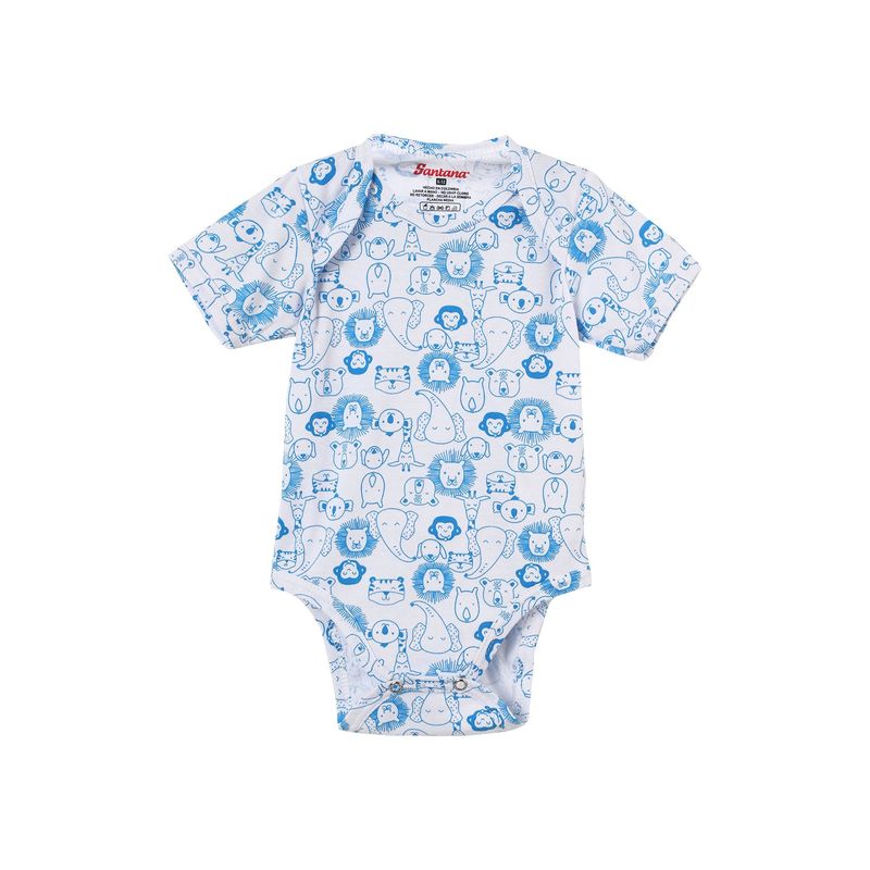 SANTANA - Body Bebé Manga Corta Niño Azul Rey