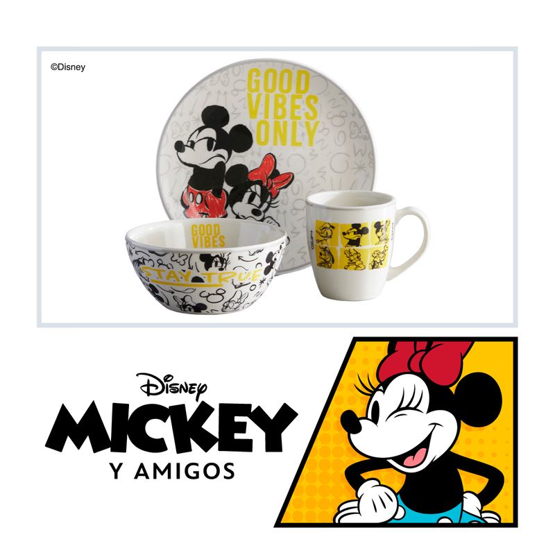 CORONA - Set de Desayuno 3 Piezas Mickey & Friends Disney