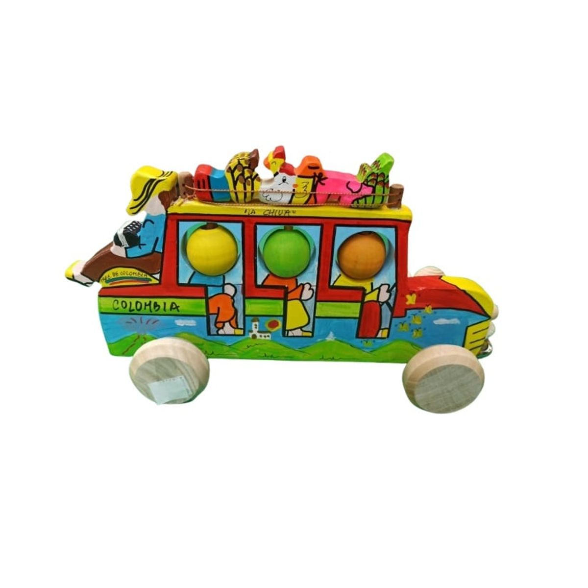 JUGANDO Y EDUCANDO - Juguete Didáctico Chiva Colombiana En Madera Para Niños