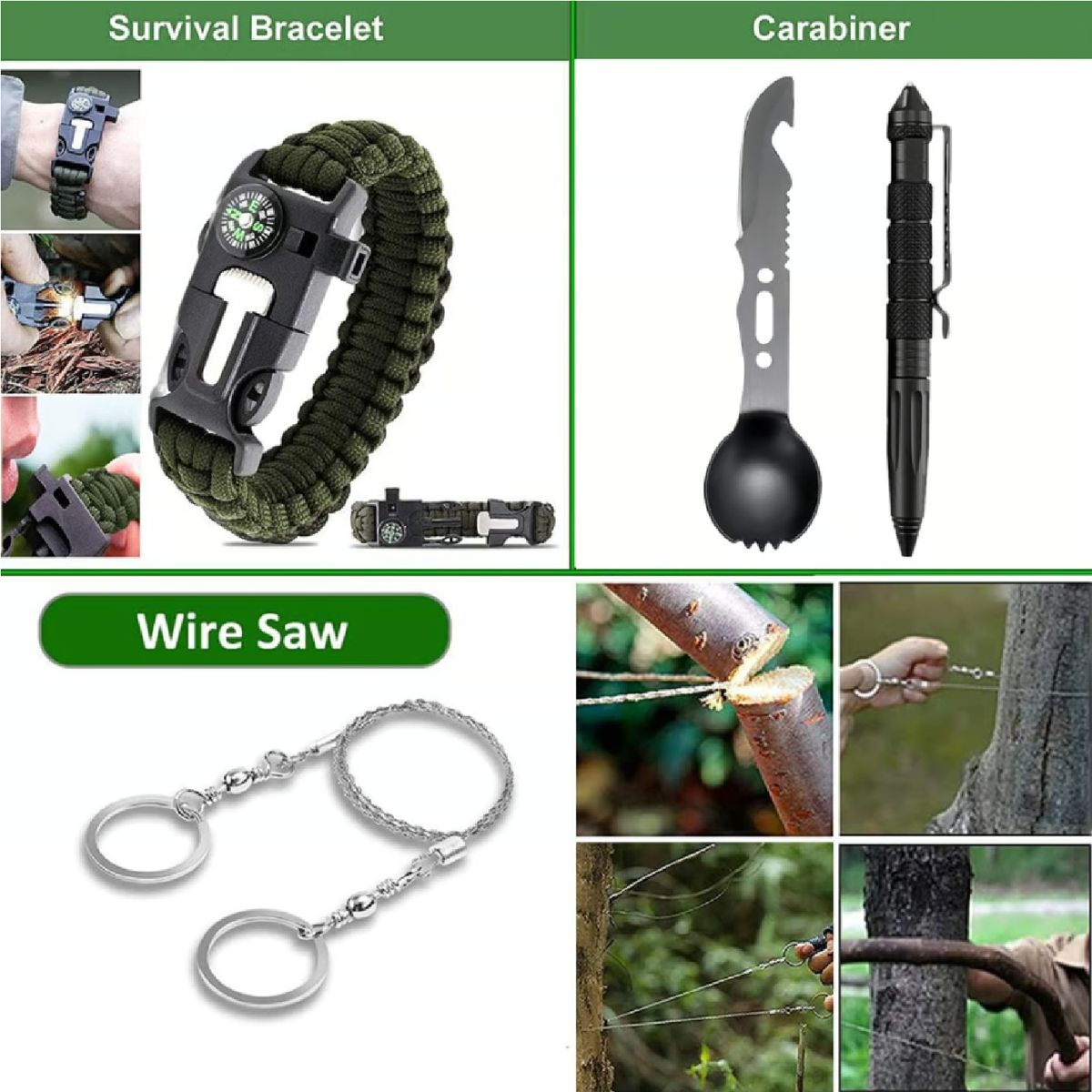 GENERICO - KIT DE EMERGENCIA PARA CAMPING KIT MULTIUSOS Y HERRAMIENTAS