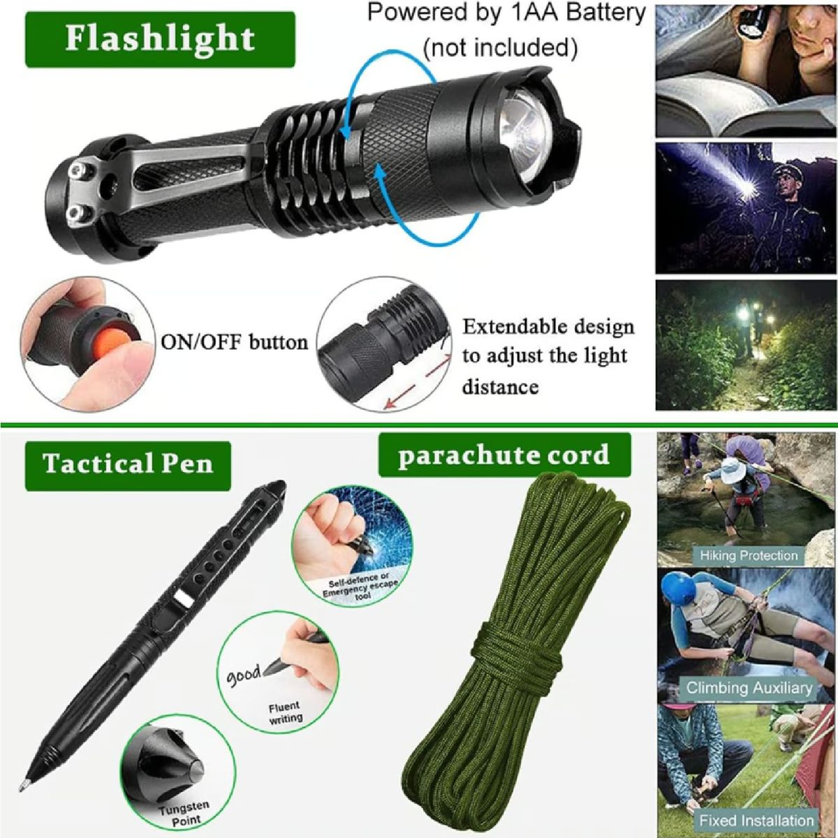 GENERICO - KIT DE EMERGENCIA PARA CAMPING KIT MULTIUSOS Y HERRAMIENTAS